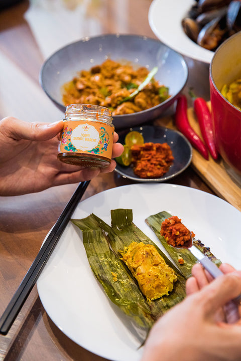 Nonya Sambal Belacan served with Otak Otak